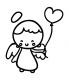 Stempel Engel mit Herzballon 3x3 cm kleines Produktebild