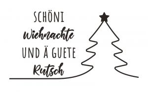 Stempel Schöni Wiehnachte, guete Rutsch 7x4 cm