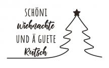 Stempel Schöni Wiehnachte, guete Rutsch 7x4 cm Produktbild