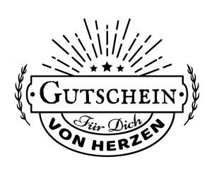 Stempel Gutschein für dich von Herzen 6x4 cm