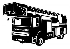 Stempel Feuerwehrauto 6x4 cm