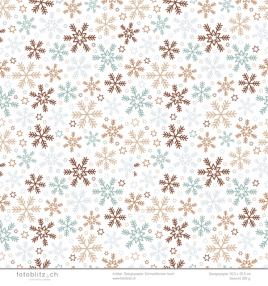 Designpapier Schneeflocken bunt 160