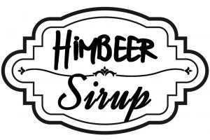 Stempel Himbeersirup 6x4 cm