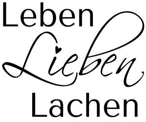 Stempel Leben Lieben Lachen 6x5 cm