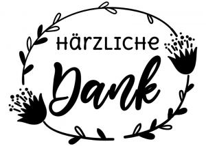 Stempel Härzliche Dank 7x5 cm Mundart