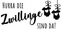 Stempel Hurra die Zwillinge sind da! 6x3 cm Produktbild