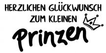 Stempel Herzlichen Glückwunsch zum kleinen Prinzen 6x3 cm Produktbild