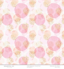 Designpapier Rosa gold Kreise 141