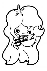 Stempel Manga Meerjungfrau 4x6 cm