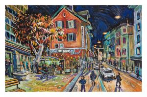 «Langstrasse by night» Repro Aludibond Menel