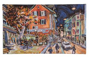 «Langstrasse by night» Repro Leinwand Menel