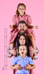 Küchenkalender 24x40 cm 2026 mit Linien transparent