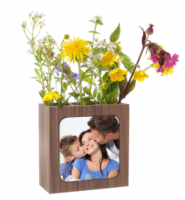 Blumenvase mit Fotodruck